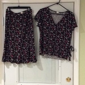 KC Stevens Shirt Set ...XL Shirt, Size L Skirt